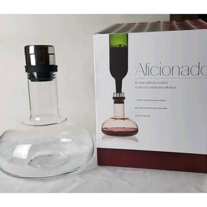 NIB Brilliant Aficionado Red Wine Decanter Aerating Glass & Stainless System New